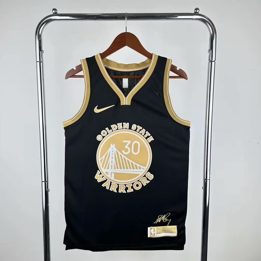 Men Golden State Warriors #30 Curry black NBA nike 2024 jersey